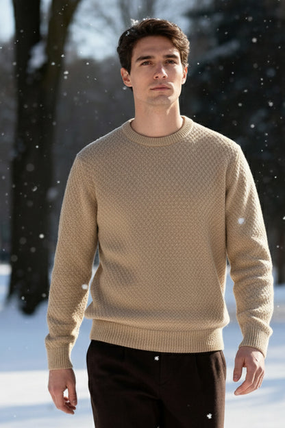 Gestricktes Sweatshirt mit Gerippten Abschlüssen | Fabian – Ecru